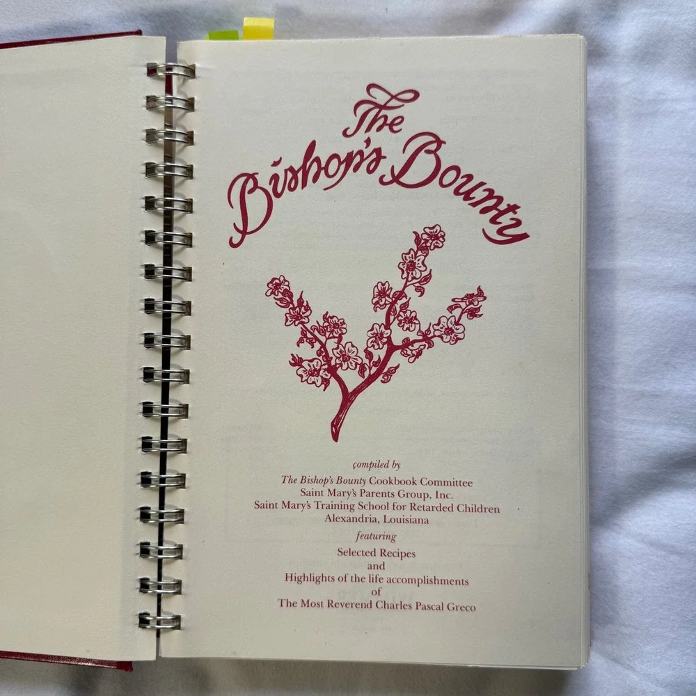 The Bishop's Bounty Cookbook First Edition St Marys Alexandria Louisiana 1999